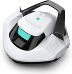 Cordless Robotic Pool Cleaner, Pool Vacuum Lasts 90 Mins, LED Indicator, Self-Parking, Ideal for Above/In-Ground Flat Pools up to 40 Feet - Gray