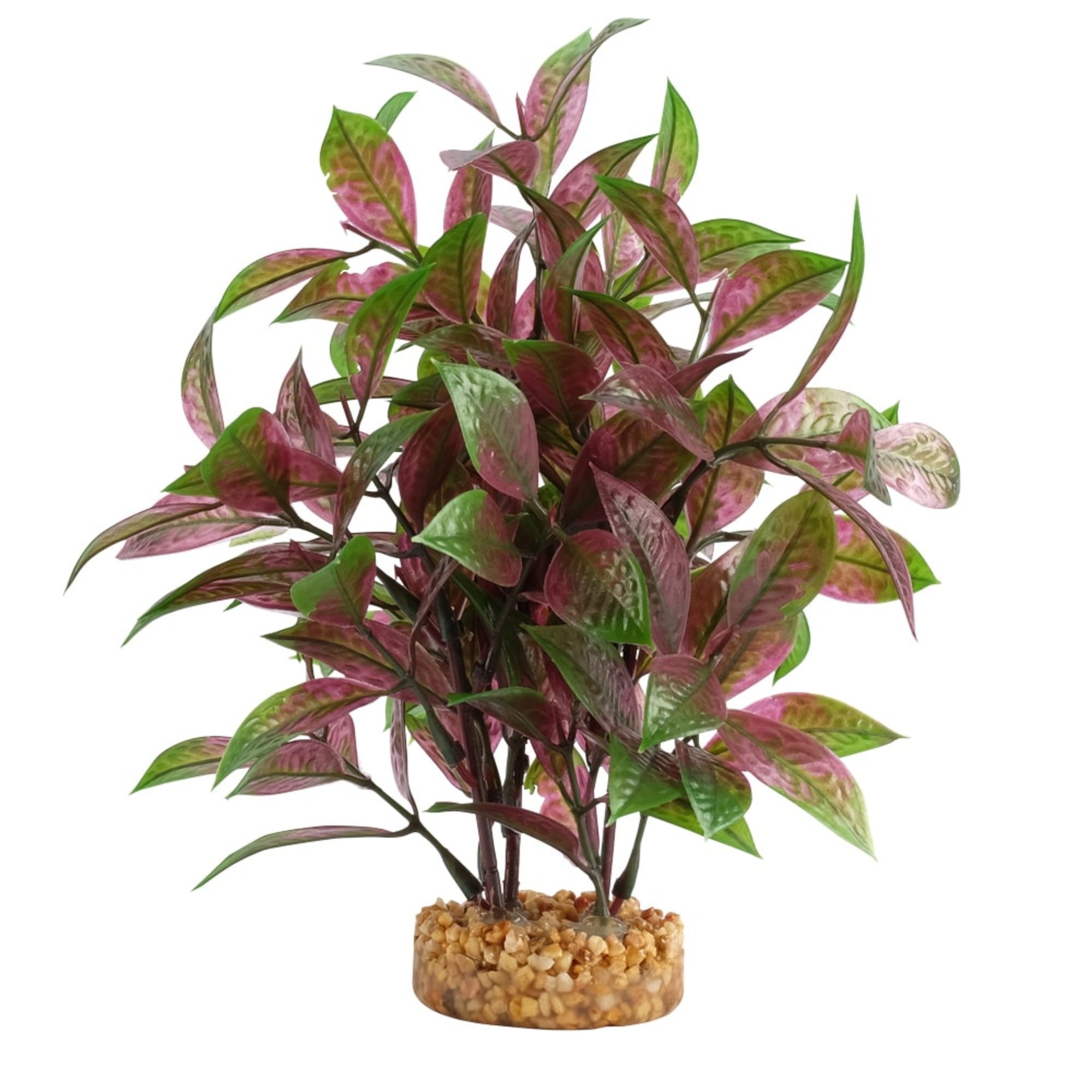 Broad Leaf Red Ludwigia Artificial Aquarium Plant 8in