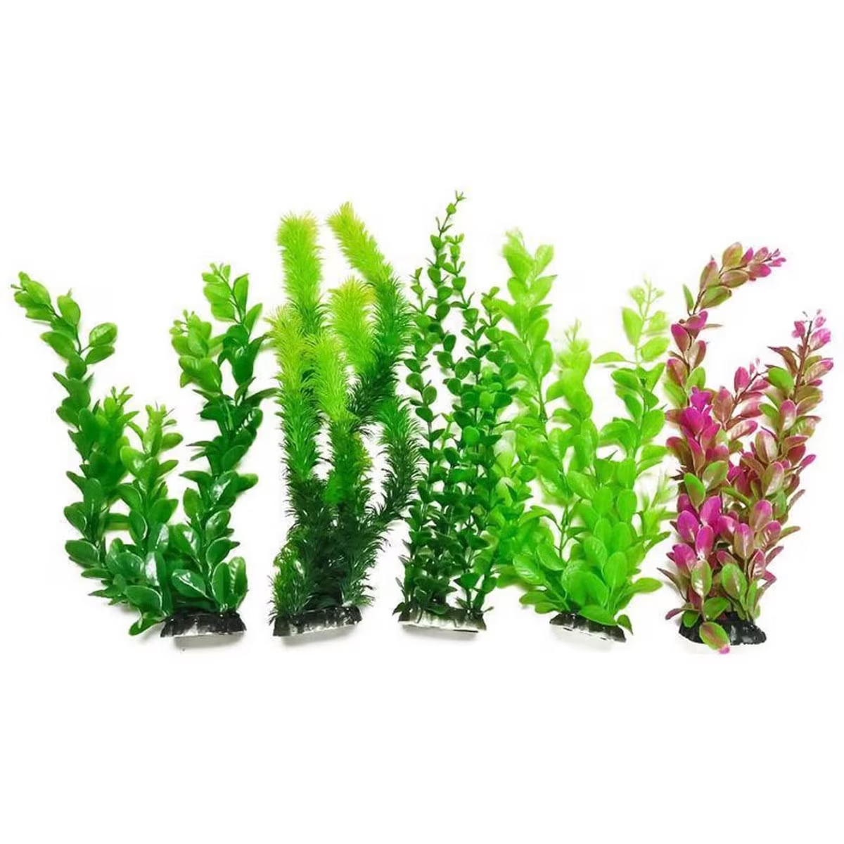 Aquatop Artificial Aquarium Plant Pack Weighted Base Assorted Colors – Nemo  Aquarium