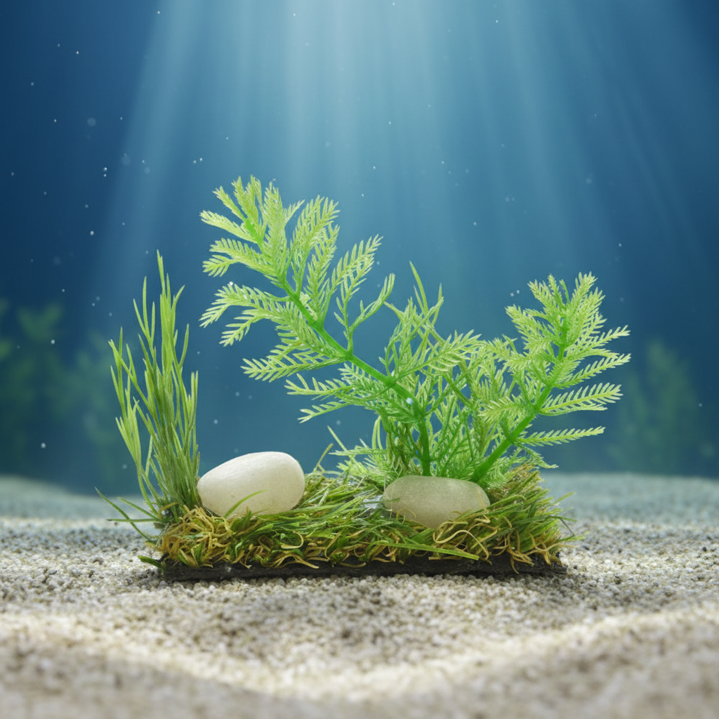 Artificial Aquarium Plant Green Foreground Decor Non-Toxic Freshwater Saltwater Safe 3.5in