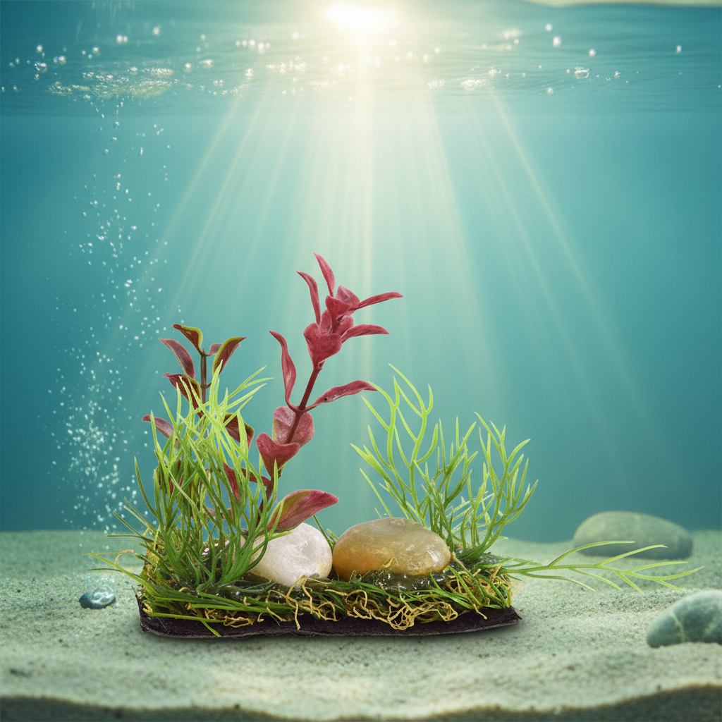 Artificial Aquarium Plant Red Foreground Decor Freshwater Saltwater 3.5in