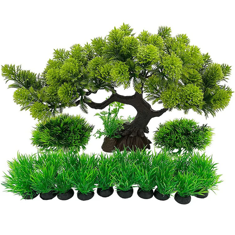 Artificial Aquarium Plants Set Fish Tank Decoration Plastic Water Plants Assorted