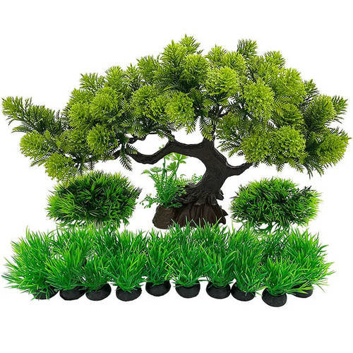 Artificial Aquarium Plants Set Fish Tank Decoration Plastic Water Plants Assorted