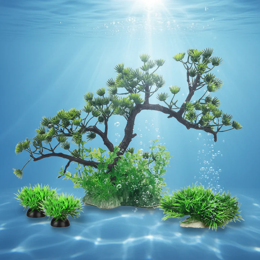 Artificial Aquarium Plants Set Fish Tank Decoration Plastic Water Plants Assorted