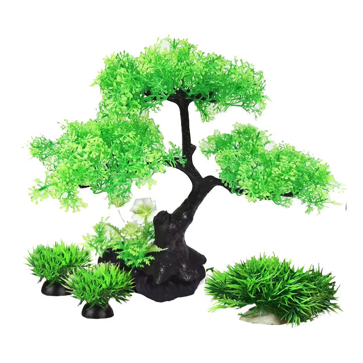 Artificial Aquarium Plants Set Fish Tank Decoration Plastic Water Plants Assorted