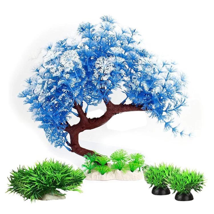 Artificial Aquarium Plants Set Fish Tank Decoration Plastic Water Plants Assorted