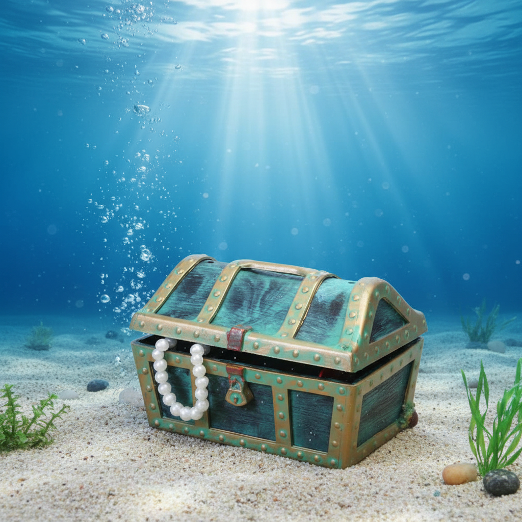 Treasure Chest Aquarium Ornament Bubbler 3in
