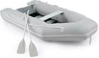 10ft Inflatable Dinghy Boat, 4 Person 990lb Transom Sport Tender Boat with Pump Aluminum Oars Floor, Heavy Duty Inflatable Raft Kayak for Adults