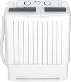 Portable Washing Machine, Twin Tub 20 Lbs Capacity, Washer(12 Lbs) and Spinner(8 Lbs), Durable Design, Timer Control, Compact Laundry Washer for RV, Apartments and Dorms, Grey+White